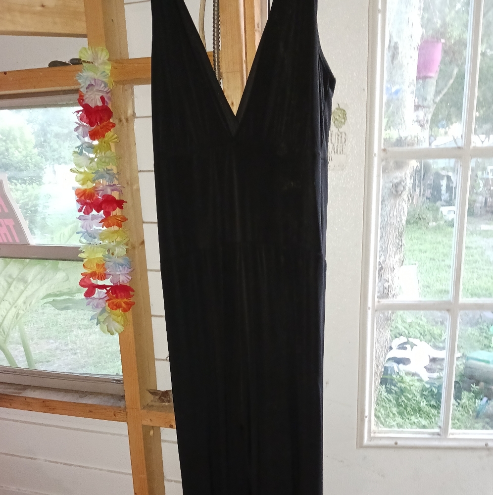 Black wide leg jumpsuit